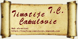 Timotije Capulović vizit kartica